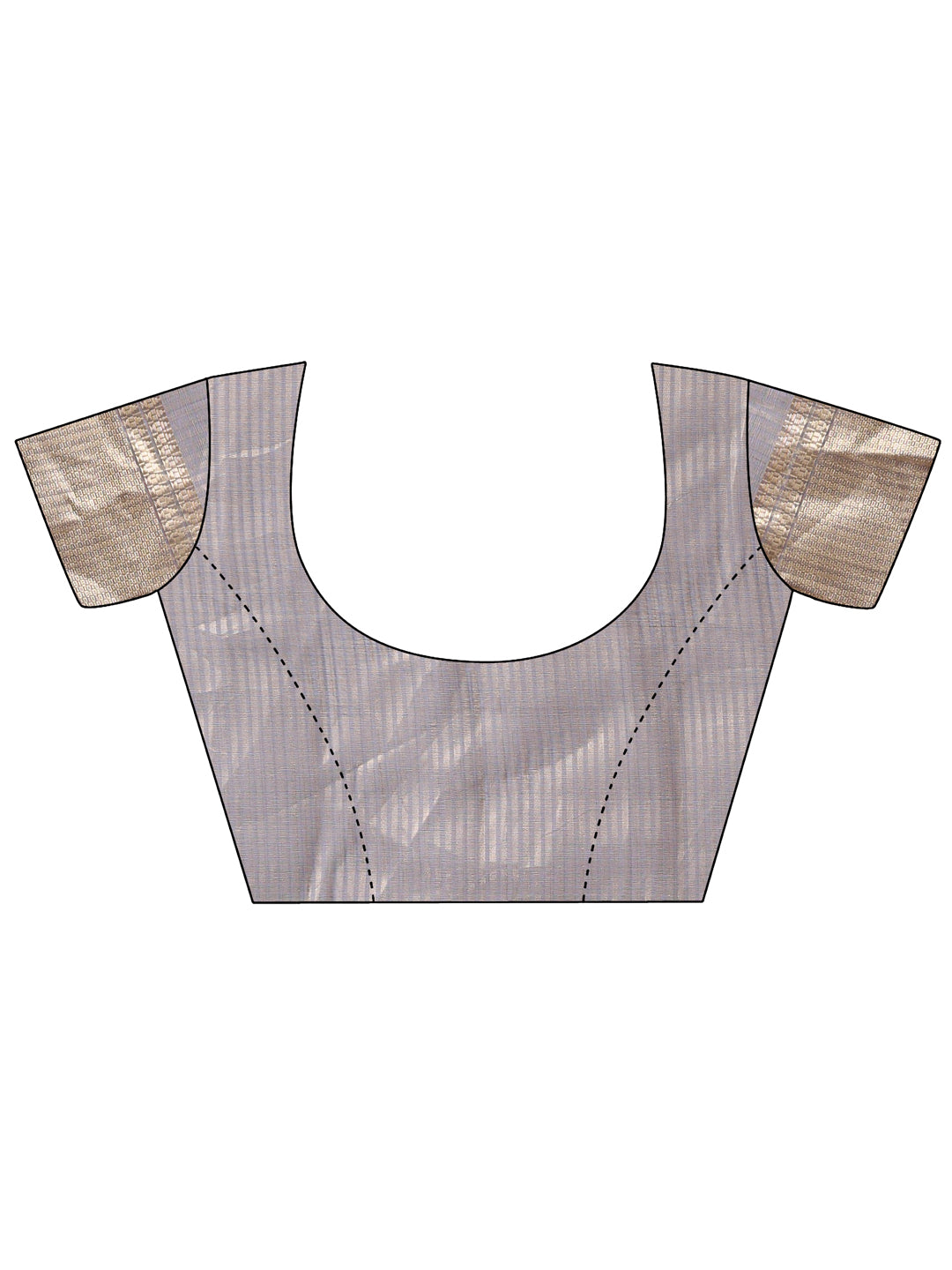 Grey Organza Saree with Golden Zari Border – Embrace Classic Grace