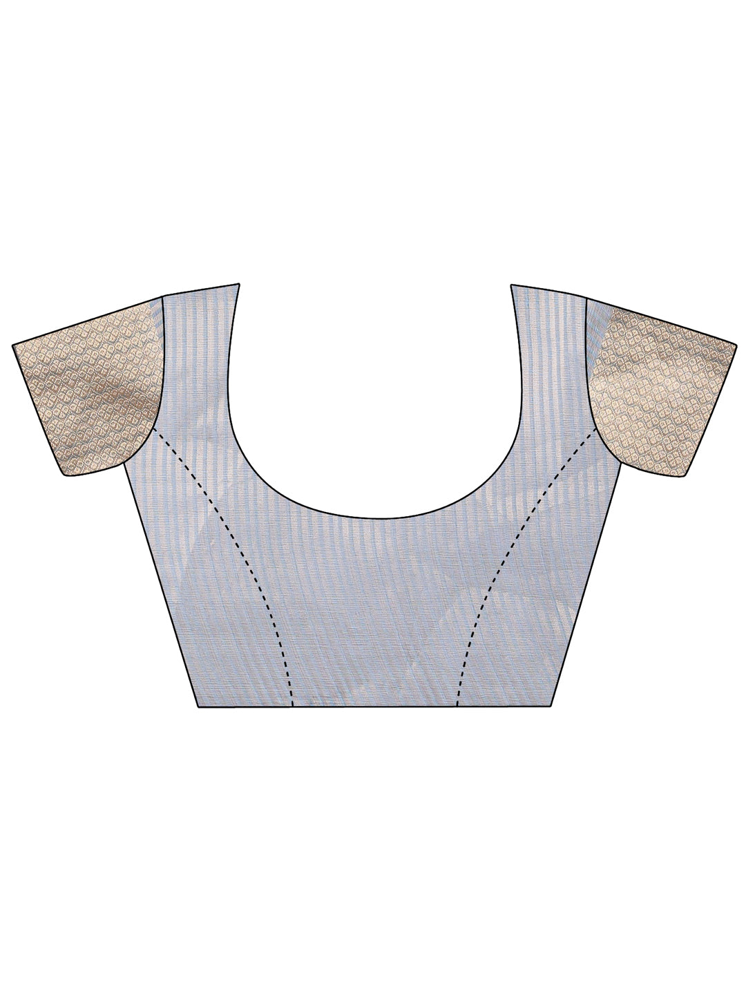 Silver Organza Saree with Golden Zari Border – Mystique Meets Elegance