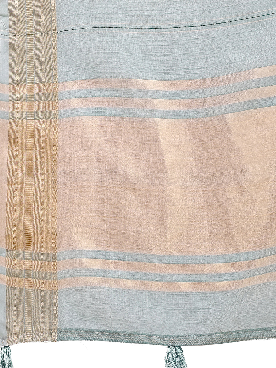 Astita Sea Green Organza Saree with Golden Border – Ethereal Elegance for Every Occasion