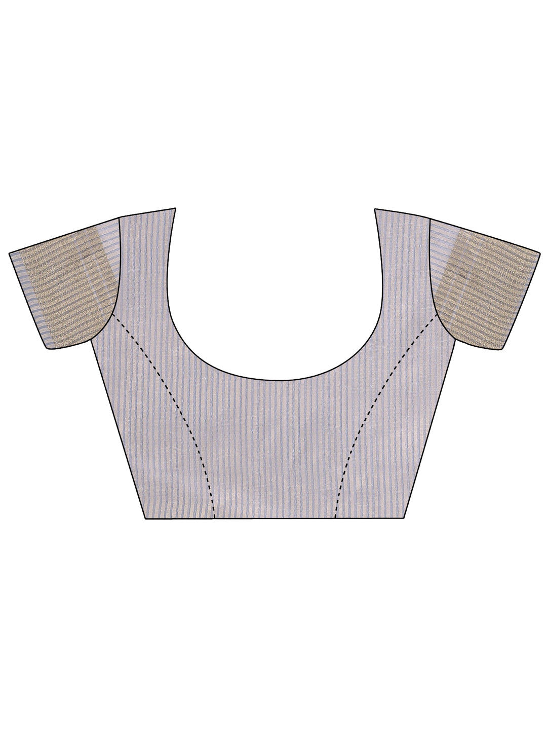 Astita Elegant Grey Organza Saree for Women – Lightweight Saree with Silver Zari Border & Blouse Piece