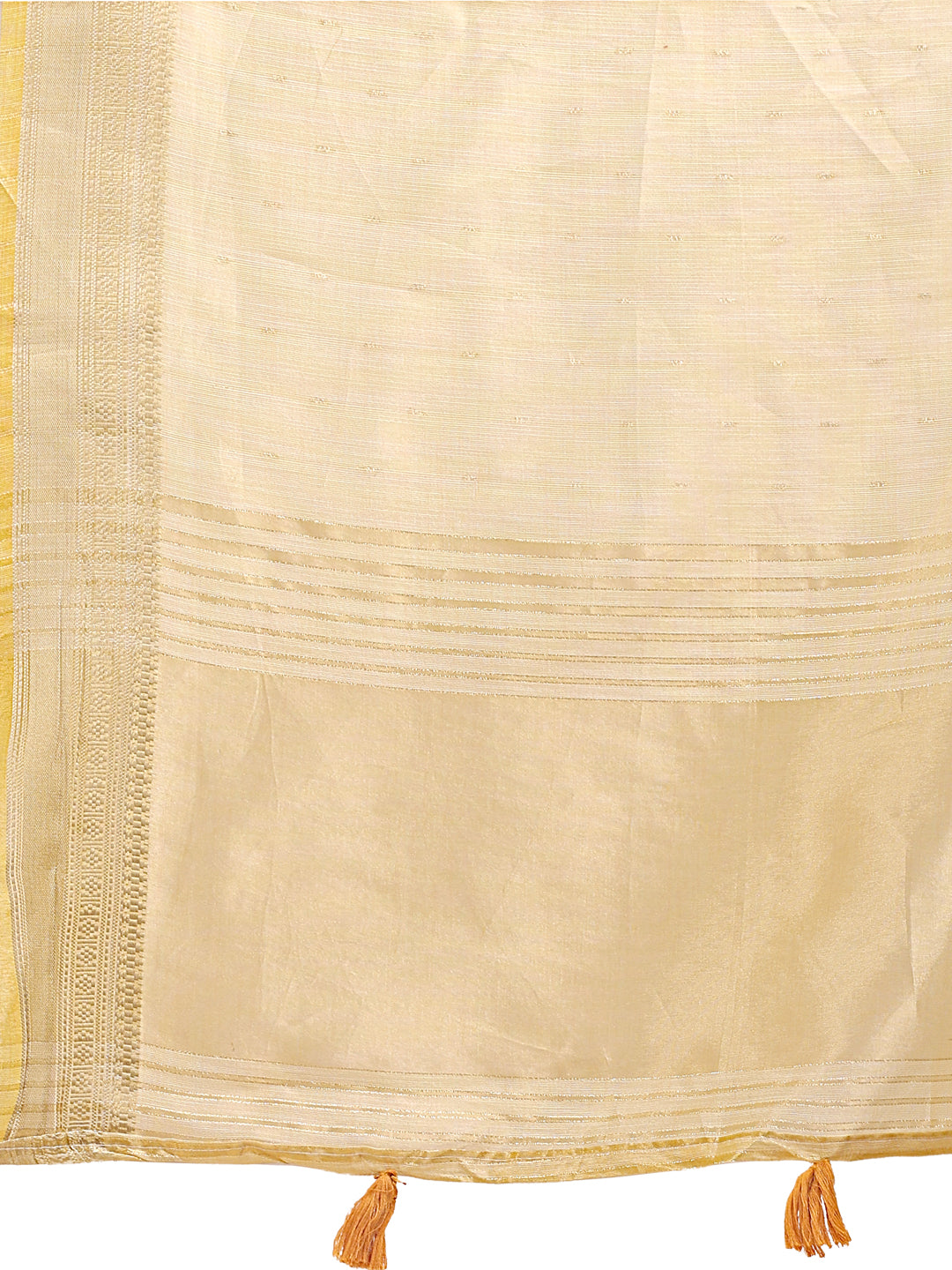 Astita Lemon Yellow Organza Saree with Zari Border & Tassel Pallu – Lightweight Festive Saree for Women