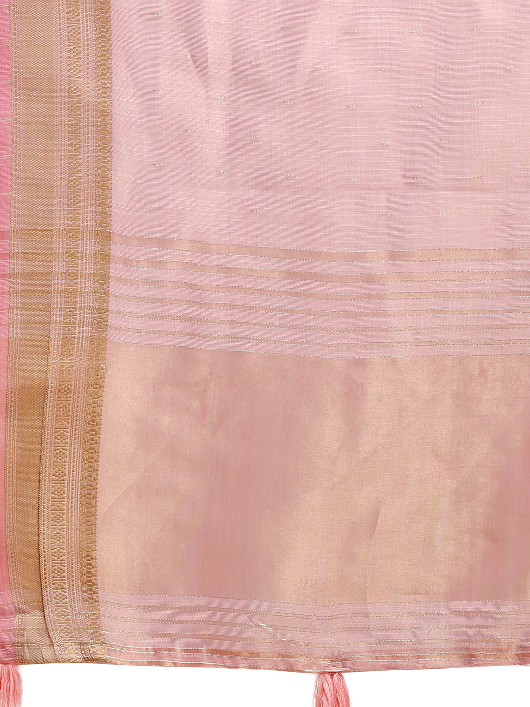 Astita Light Pink Organza Saree with Zari Border & Tassel Pallu – Lightweight Festive Saree for Women