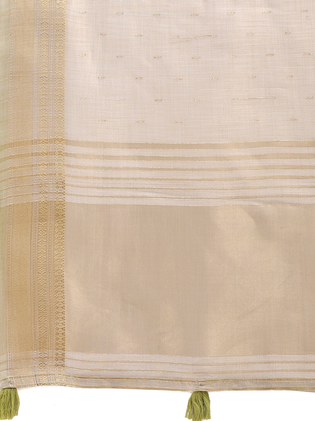 Astita Cream Organza Saree with Zari Border & Tassel Pallu – Lightweight Festive Saree for Women