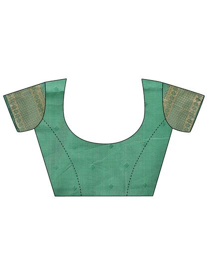 Astita Graceful Cream and Green Silk Saree – Traditional Elegance with Royal Charm