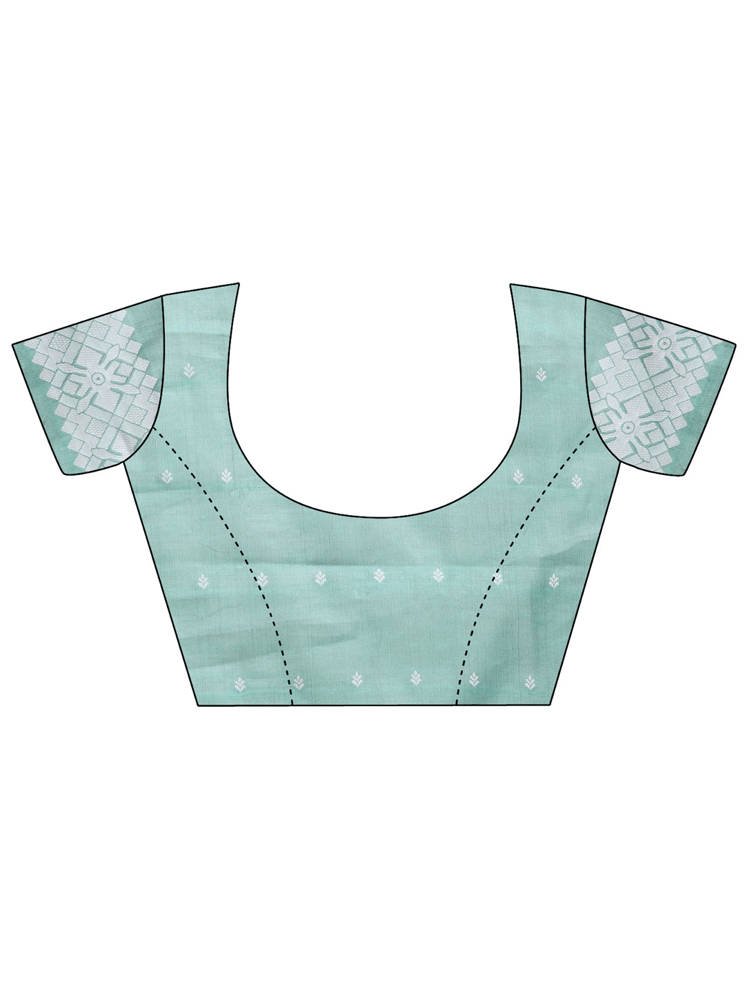 Astita Threads of Tradition: Sea Green Linen Cotton Saree Woven with Stories of Grace & Heritage