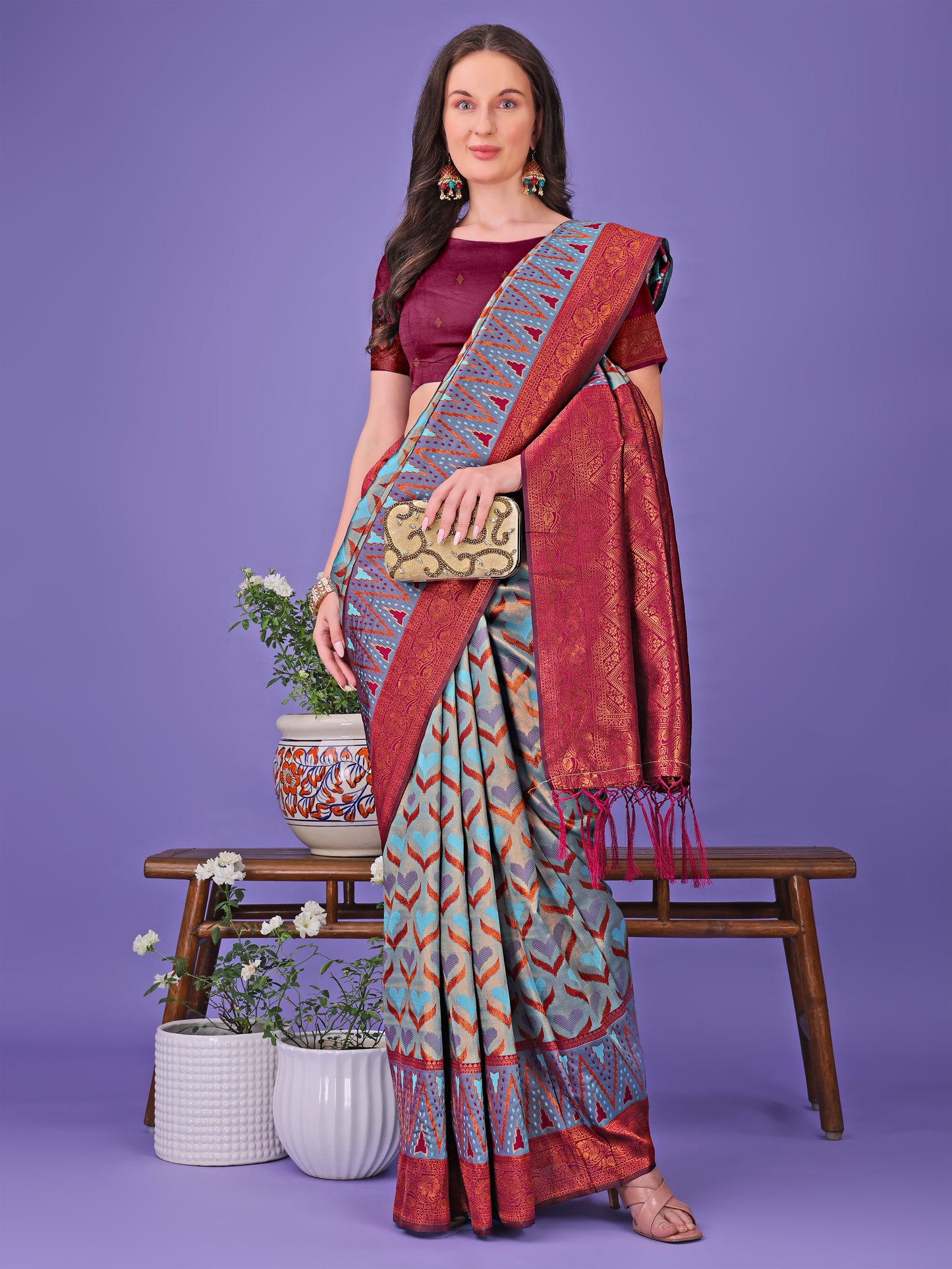 Astita Radiant Lichi Silk Saree – A Touch of Royalty in Every Thread