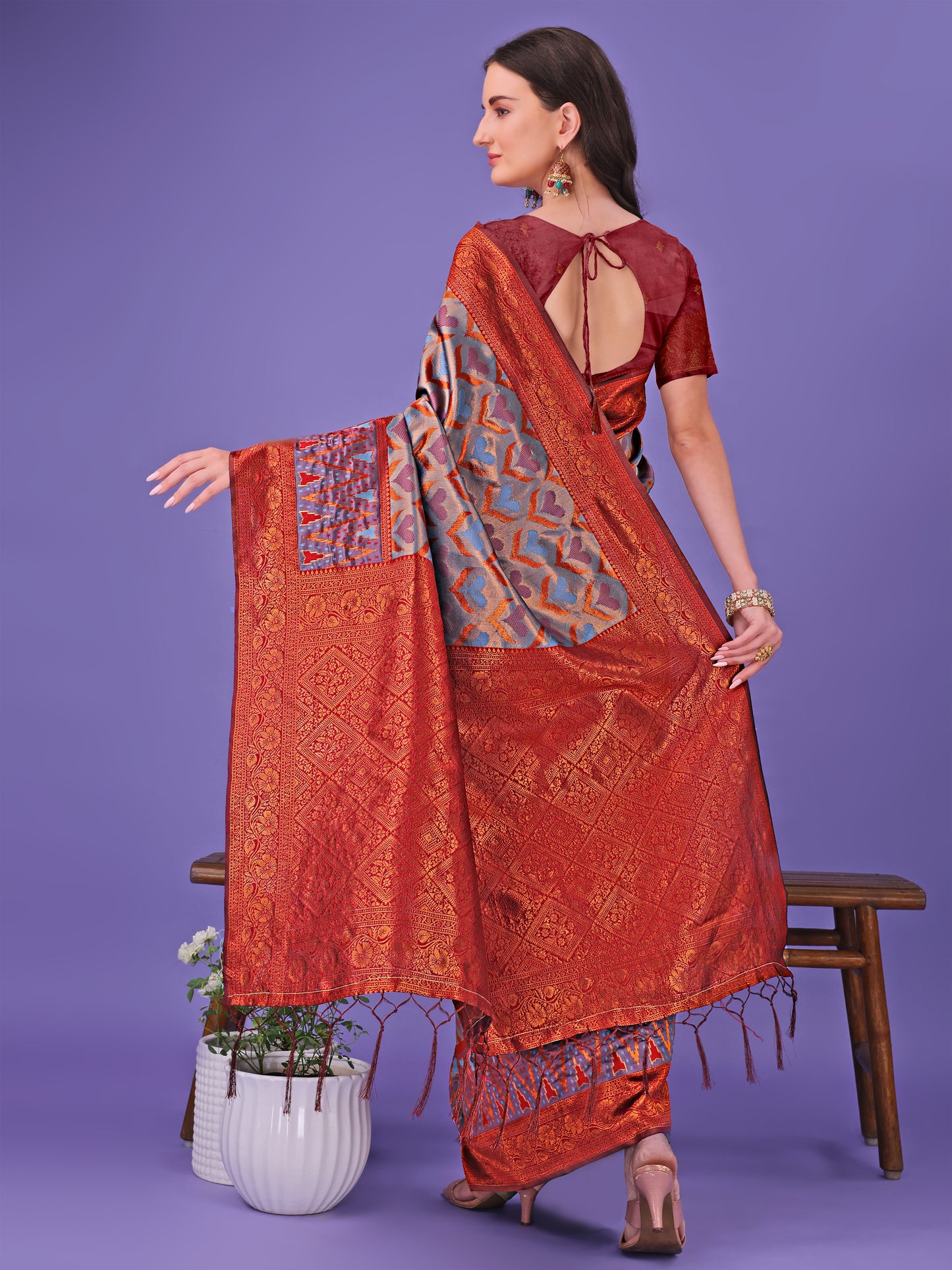 Astita Radiant Lichi Silk Saree – A Touch of Royalty in Every Thread