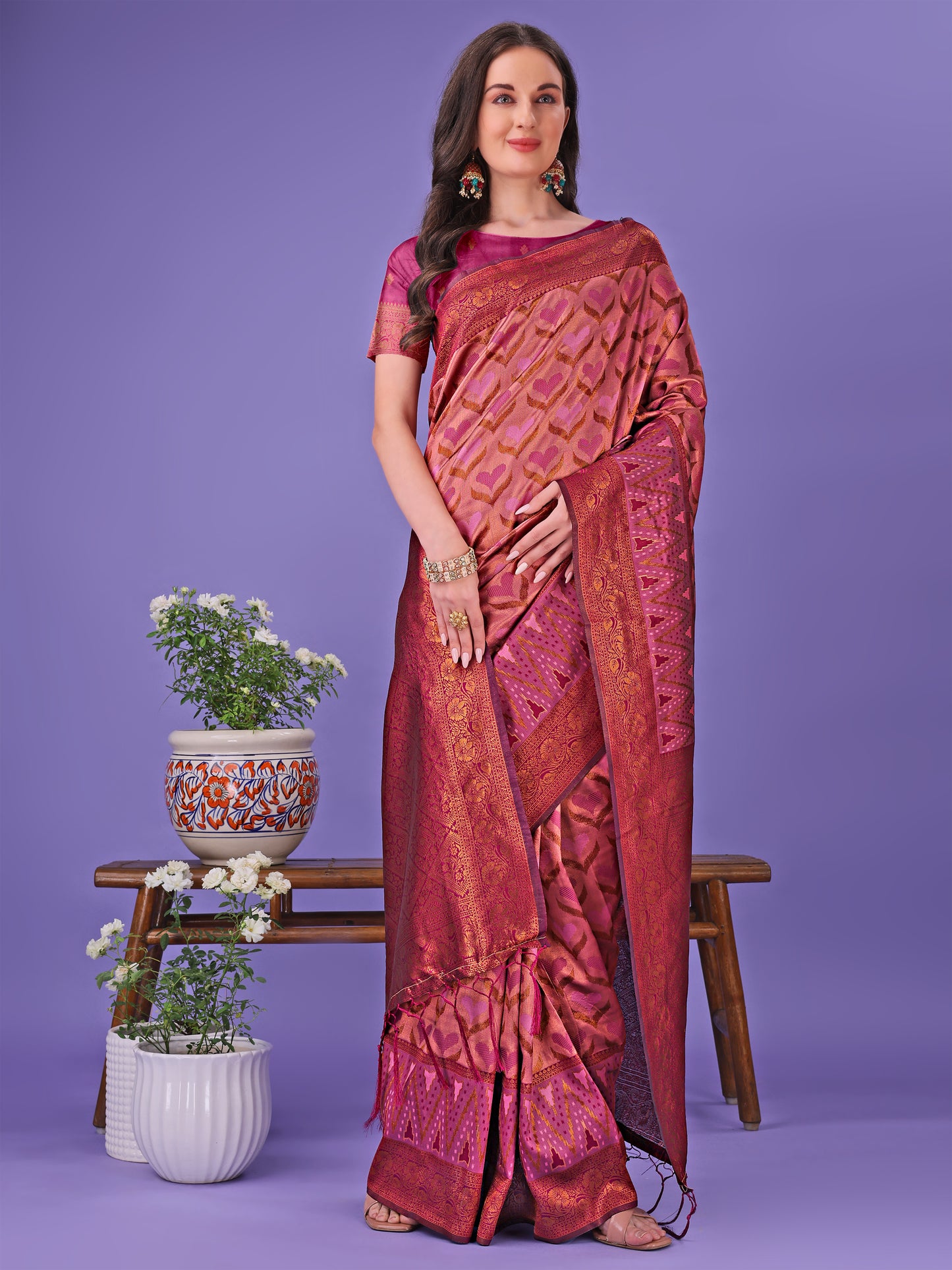 Astita Radiant Lichi Silk Saree – A Touch of Royalty in Every Thread