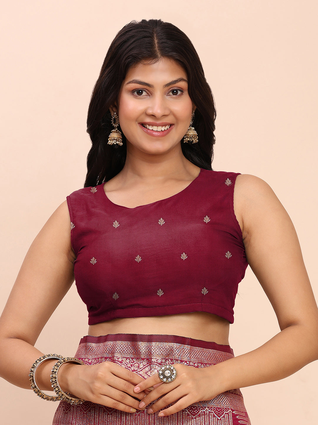 Astita Magenta Banarasi Silk Saree with Rich Zari Weaving Border and Pallu for Wedding and Festive Wear