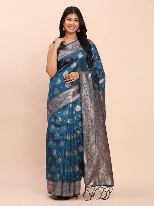 Astita Sea Green Banarasi Silk Saree with Rich Zari Weaving Border and Pallu for Wedding and Festive Wear
