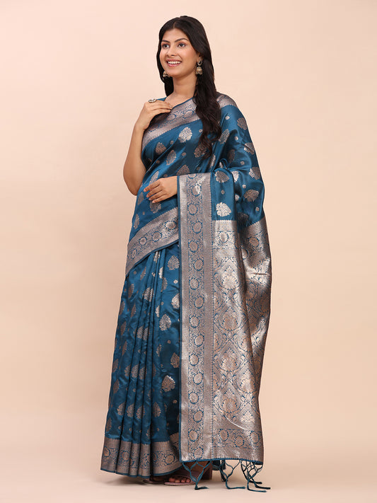 Astita Sea Green Banarasi Silk Saree with Rich Zari Weaving Border and Pallu for Wedding and Festive Wear