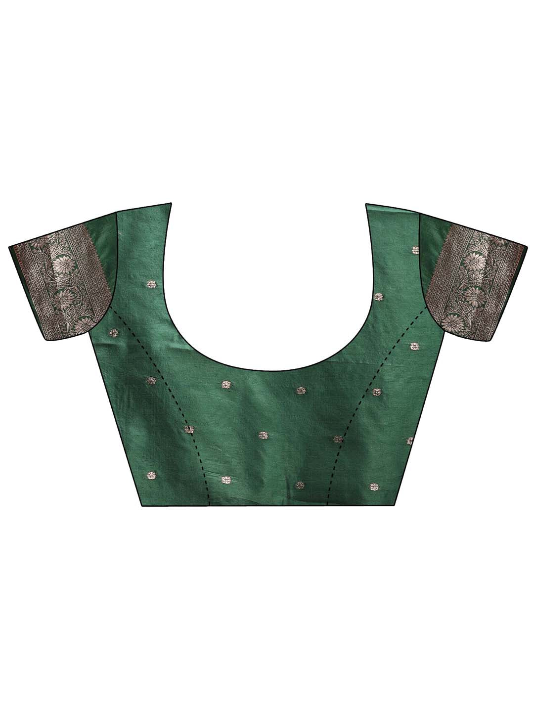 Astita Dark Green Banarasi Silk Saree with Zari Weaving – A Timeless Tale of Elegance