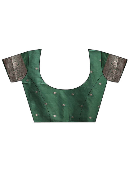 Astita Dark Green Banarasi Silk Saree with Zari Weaving – A Timeless Tale of Elegance