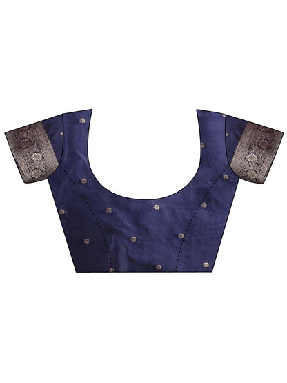 Astita Navy Blue Banarasi Silk Saree with Zari Weaving – A Timeless Tale of Elegance