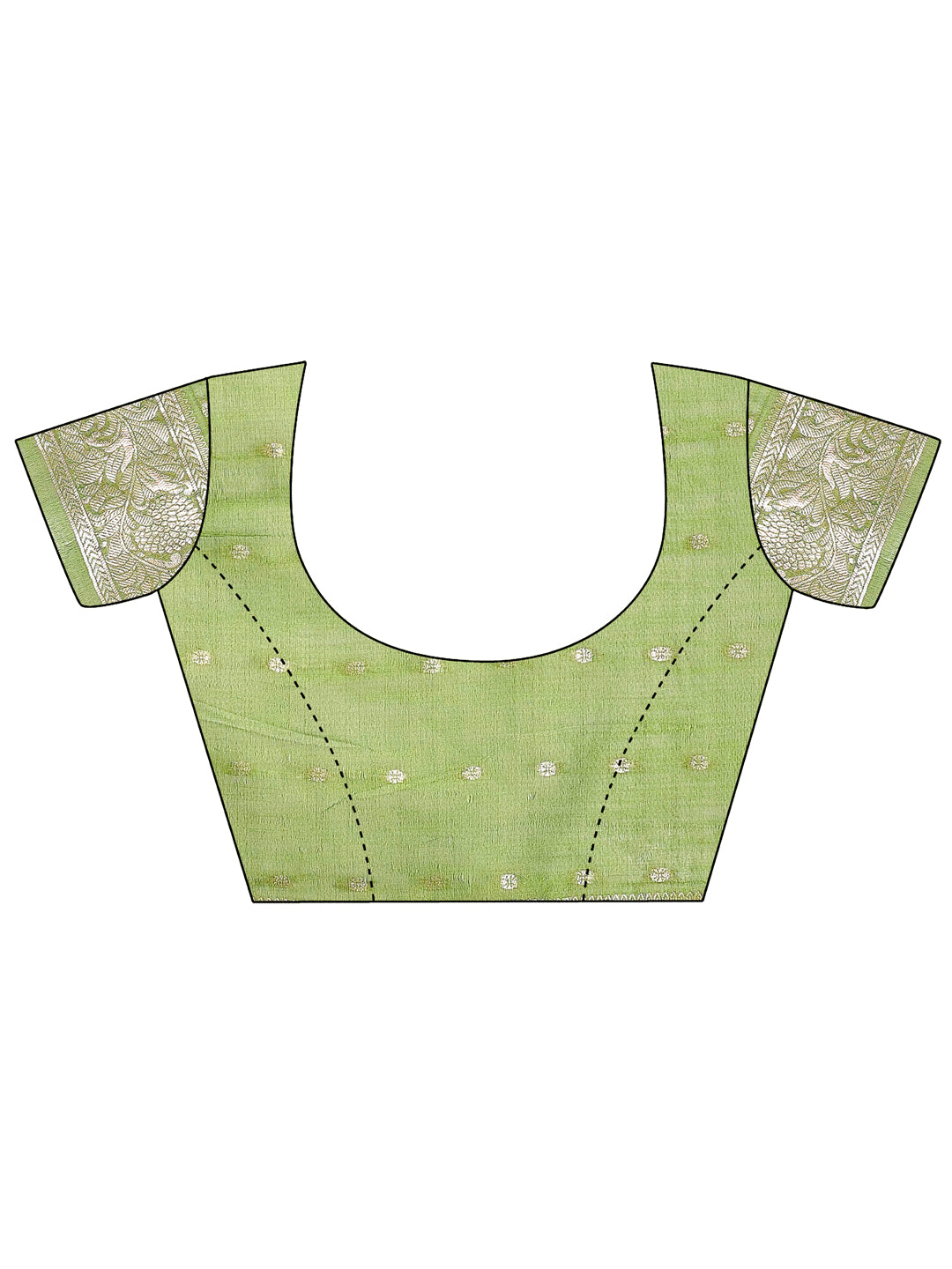 Astita Elegant Light Green Linen Cotton Saree with Zari Border & Woven Motifs – Perfect for Sophisticated Everyday & Festive Looks