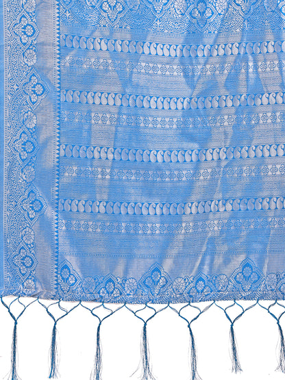 Graceful Light & Dark Peach Silk Saree with Rich Woven Border & Paisley Pallu