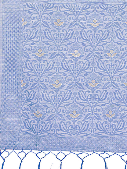 Astita Grey Lichi Silk Saree with Floral Weaving & Tassel Pallu – Elegant Festive & Party Wear Saree