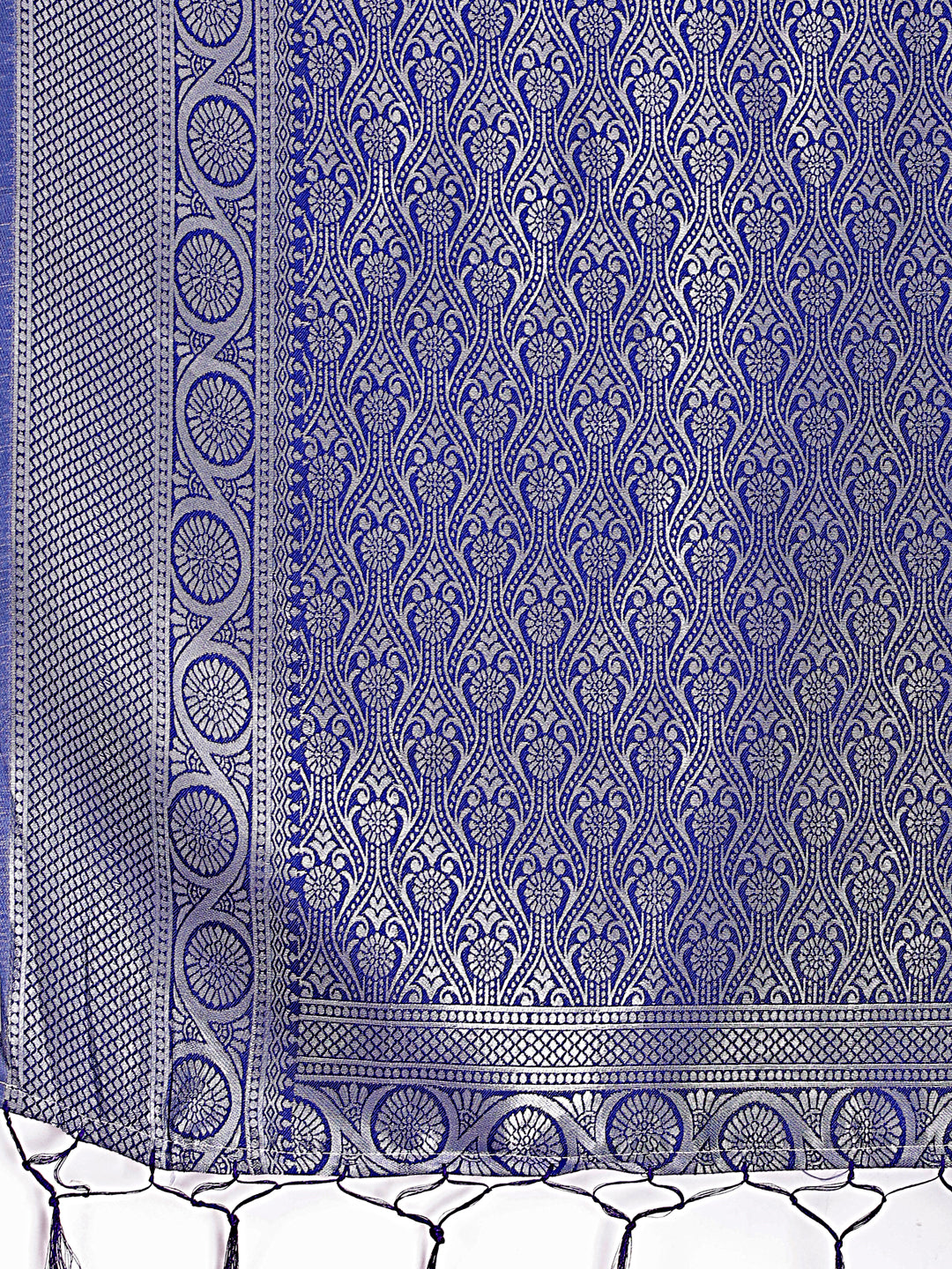 Astita Graceful Sky Blue & Blue Banarasi Silk Saree with Rich Zari Woven Border – Traditional Elegance for Celebrations