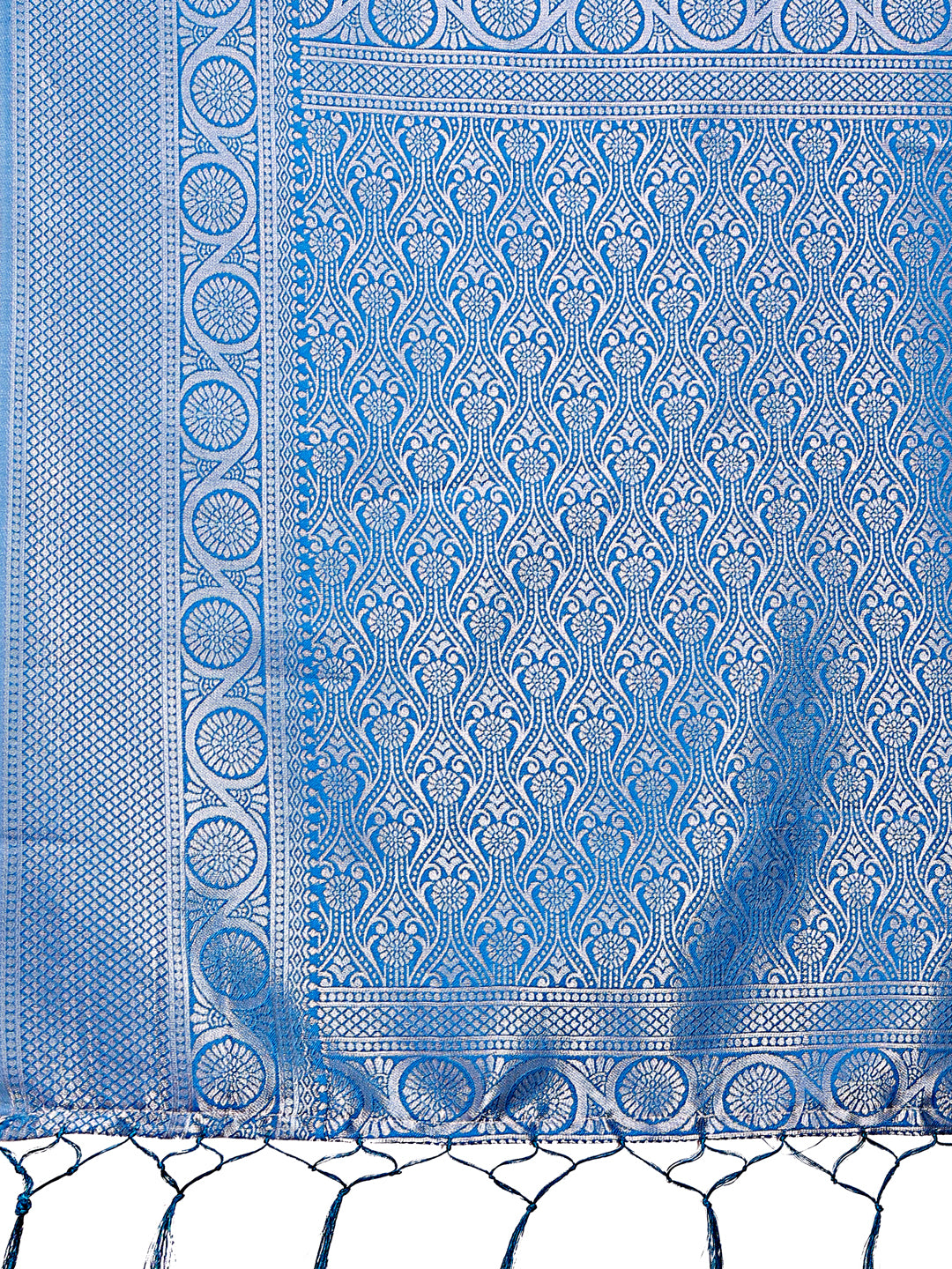 Astita Graceful Peach & Blue Banarasi Silk Saree with Rich Zari Woven Border – Traditional Elegance for Celebrations