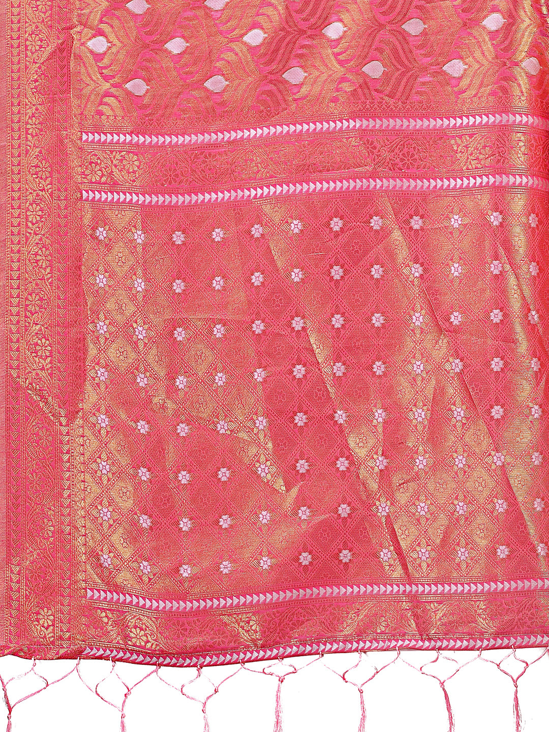 Astita Elegant Pink Linen Saree with Silver Zari Butta & Pallu – Daily Wear | Festive Look | Soft Feel