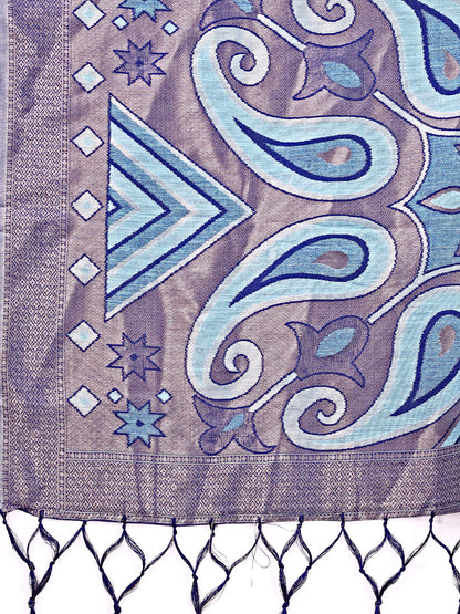 Astita Grace in Every Thread: Sky Blue Patola Linen Cotton Saree Woven with Cultural Elegance