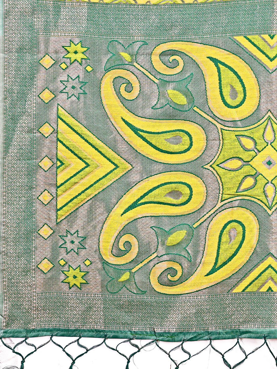 Astita Grace in Every Thread: Yellow Patola Linen Cotton Saree Woven with Cultural Elegance