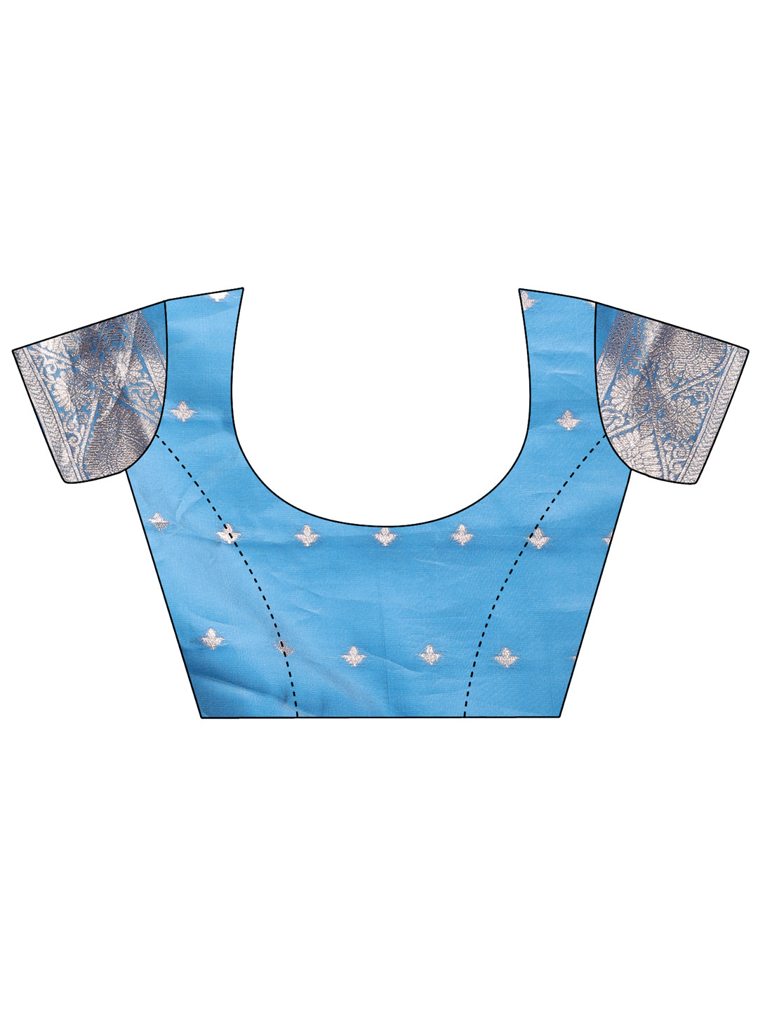 Astita Graceful Cream & Sky Blue Linen Cotton Saree with Rich Zari Pallu – A Touch of Royal Comfort