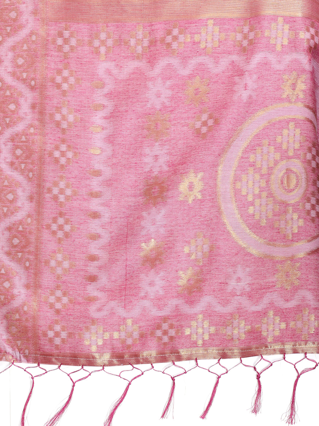 Astita Graceful Beige & Pink Linen Cotton Saree – Lightweight Elegance for Modern Women