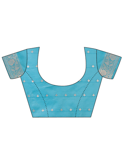 Elegant Off-White & Teal Linen Cotton Saree with Zari Woven Border and Pallu