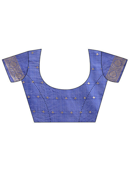 Astita Blue Linen Saree with Rich Woven Zari Work – Elegant Ethnic Saree for Festive & Office Wear