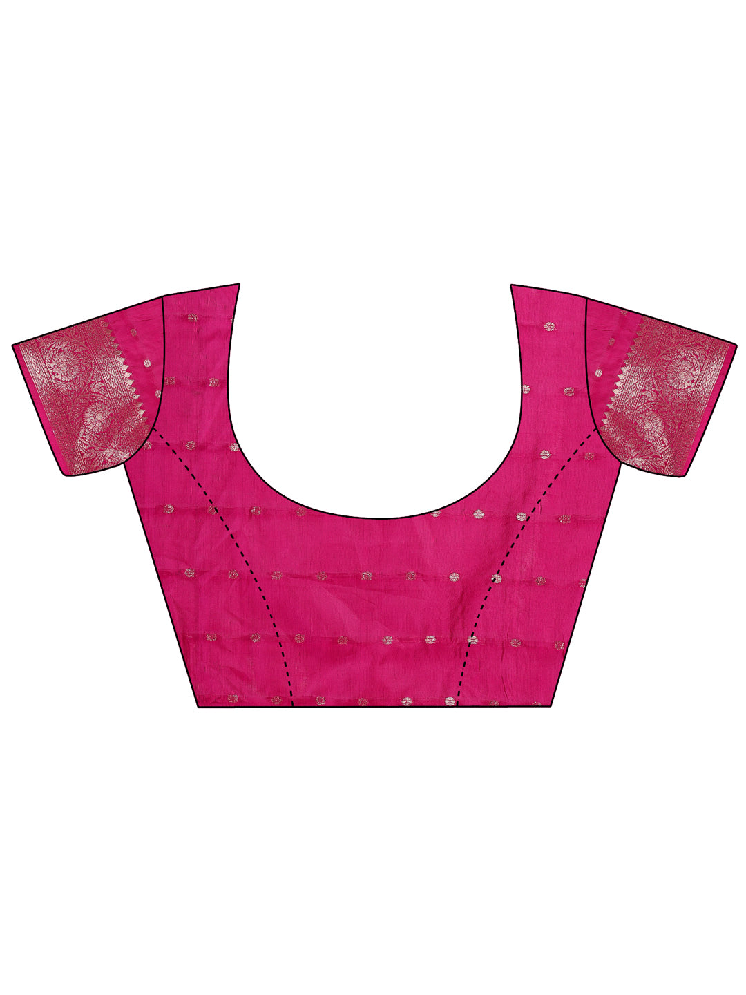 Astita Magenta Banarasi Silk Saree with Silver Zari Woven Pallu & Border – Wedding & Festive Wear Elegance