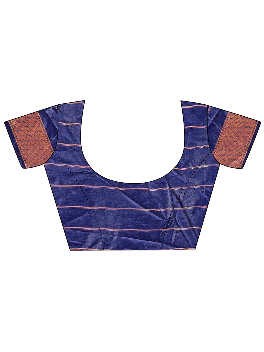 Astita Vibrant Copper & Navy Blue Banarasi Silk Saree with Colorful Pallu – Perfect Blend of Tradition and Festive Elegance