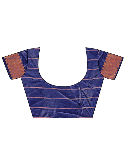Astita Vibrant Copper & Navy Blue Banarasi Silk Saree with Colorful Pallu – Perfect Blend of Tradition and Festive Elegance