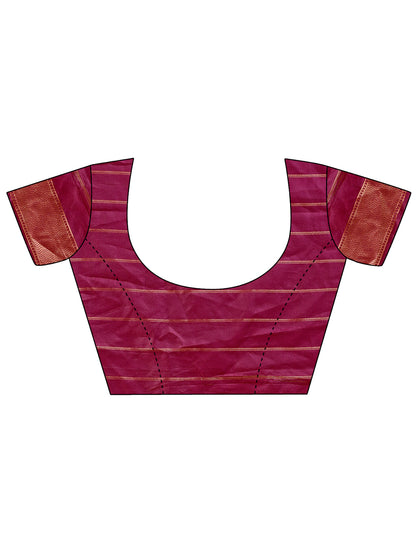 Astita Vibrant Copper & Magenta Banarasi Silk Saree with Colorful Pallu – Perfect Blend of Tradition and Festive Elegance