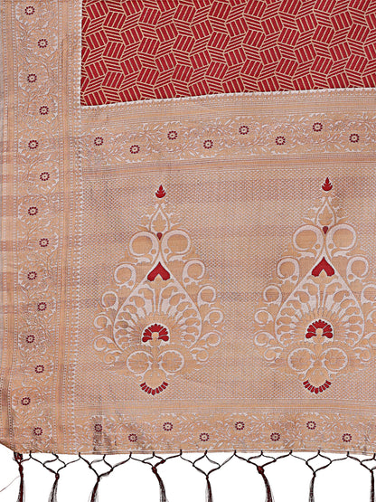 Astita Graceful Pink & Beige Lichi Silk Saree with Elegant Woven Pallu – Timeless Beauty for Every Occasion
