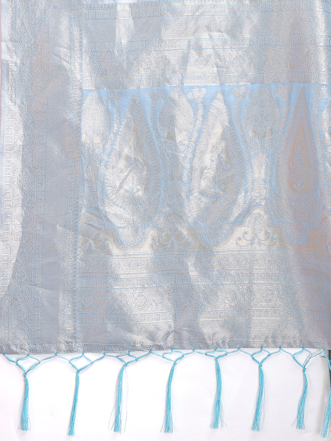 Astita Sky Blue Linen Cotton Saree – Elegant Simplicity for Everyday Grace