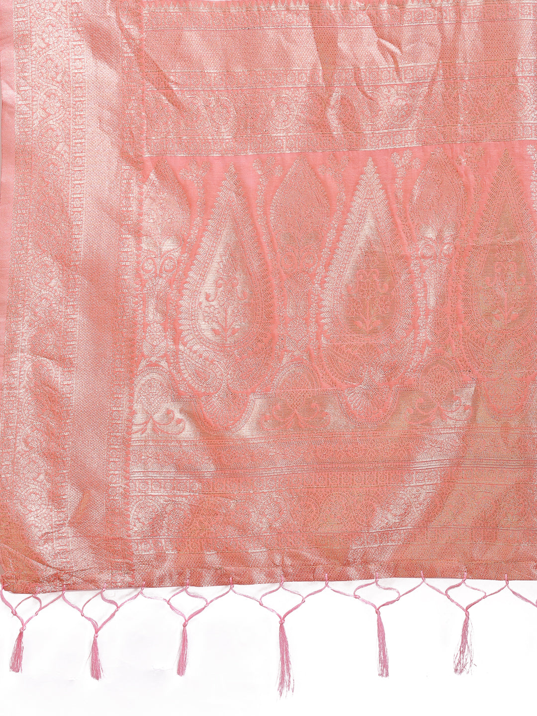 Astita Peach Linen Cotton Saree – Elegant Simplicity for Everyday Grace