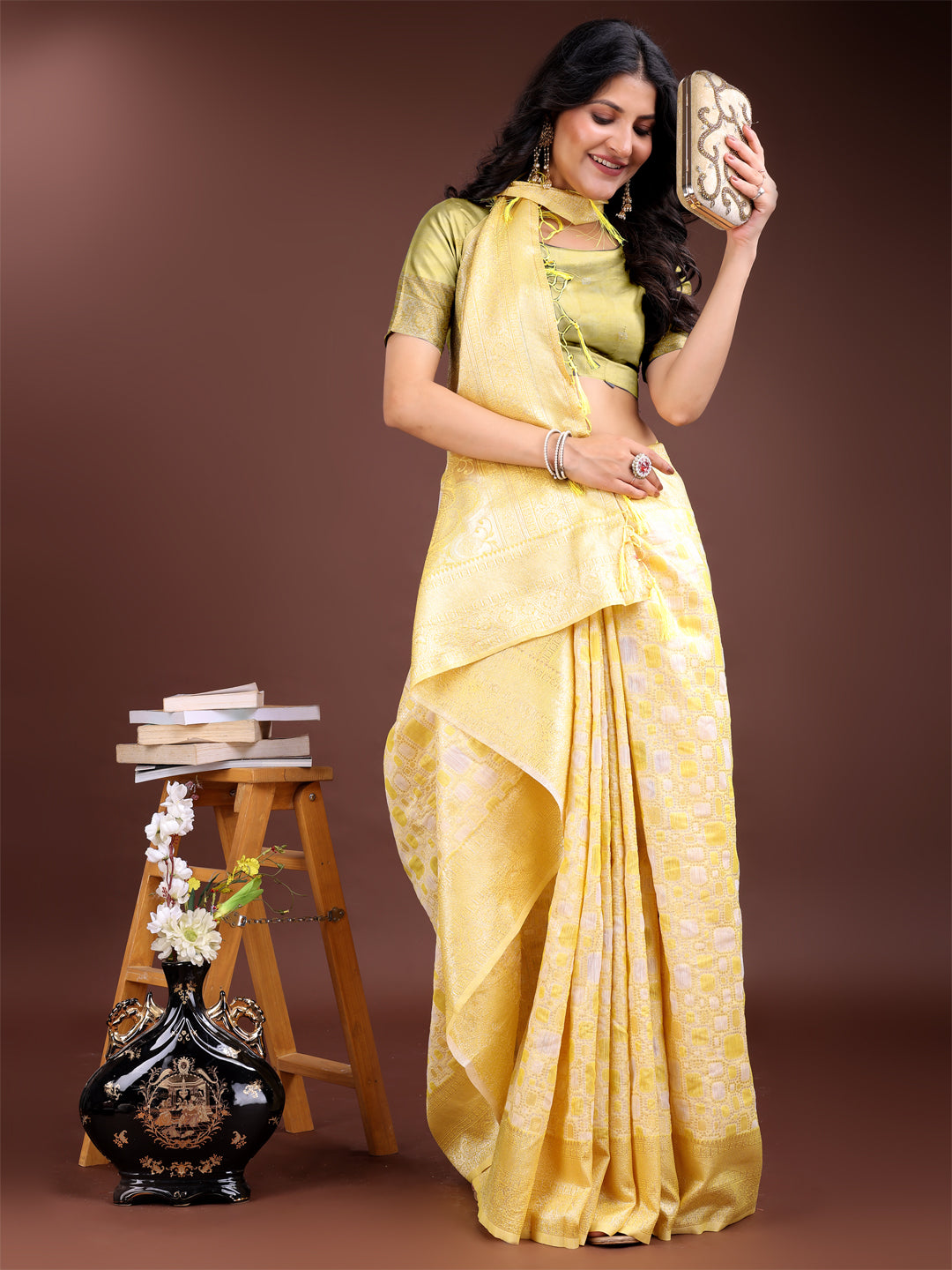 Astita Yellow Linen Cotton Saree – Elegant Simplicity for Everyday Grace