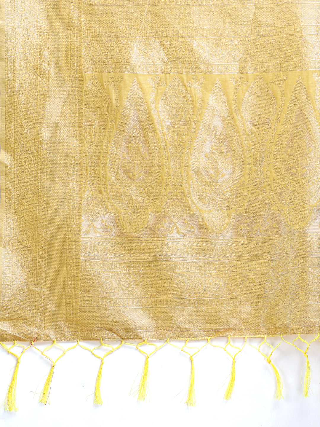 Astita Yellow Linen Cotton Saree – Elegant Simplicity for Everyday Grace