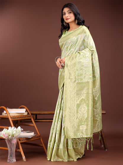 Astita Elegant Peach Cotton Saree with Golden Zari Work – Graceful Comfort for Everyday & Festive Wear