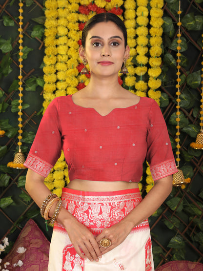 Astita Traditional Red Art Silk Temple Border Festive Wedding Wear Saree