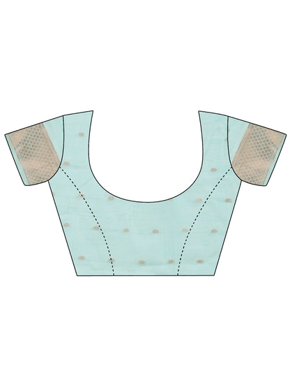 Astita Elegance Draped in Threads: Sky Blue Linen Cotton Saree Woven with Serene Charm