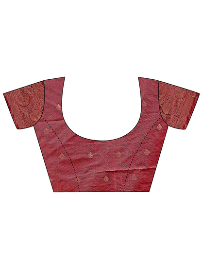 Astita Majestic Maroon Banarasi Silk Saree with Golden Zari – Timeless Indian Ethnic Elegance for Weddings & Festive Occasions