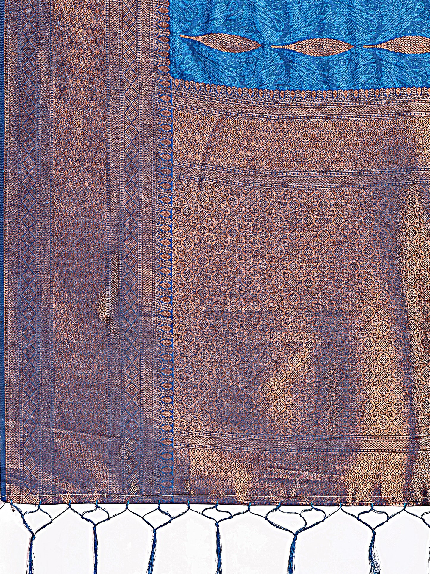 Astita Sky Blue Linen Cotton Saree with Golden Zari Leaf Woven Design & Rich Pallu – Festive Wear | Office Look | Soft Drape