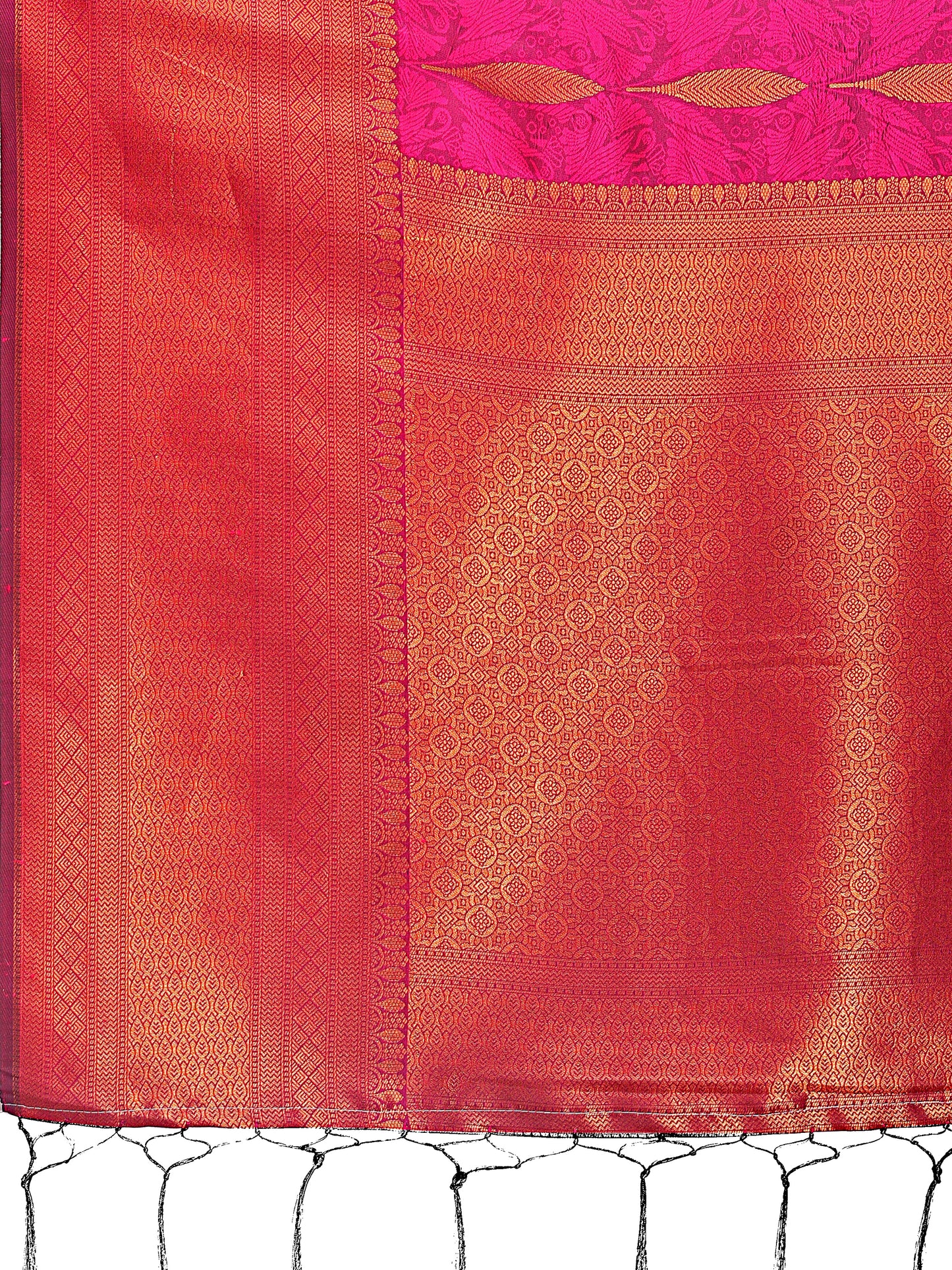 Astita Magenta Linen Cotton Saree with Golden Zari Leaf Woven Design & Rich Pallu – Festive Wear | Office Look | Soft Drape