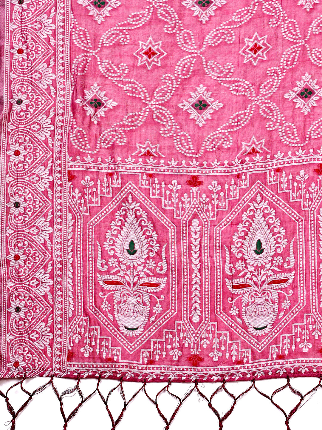 Astita Pink Bliss Linen Cotton Saree – Timeless Beauty in woven work Threads
