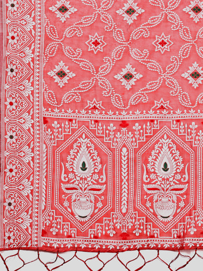 Astita Peach Bliss Linen Cotton Saree – Timeless Beauty in woven work Threads
