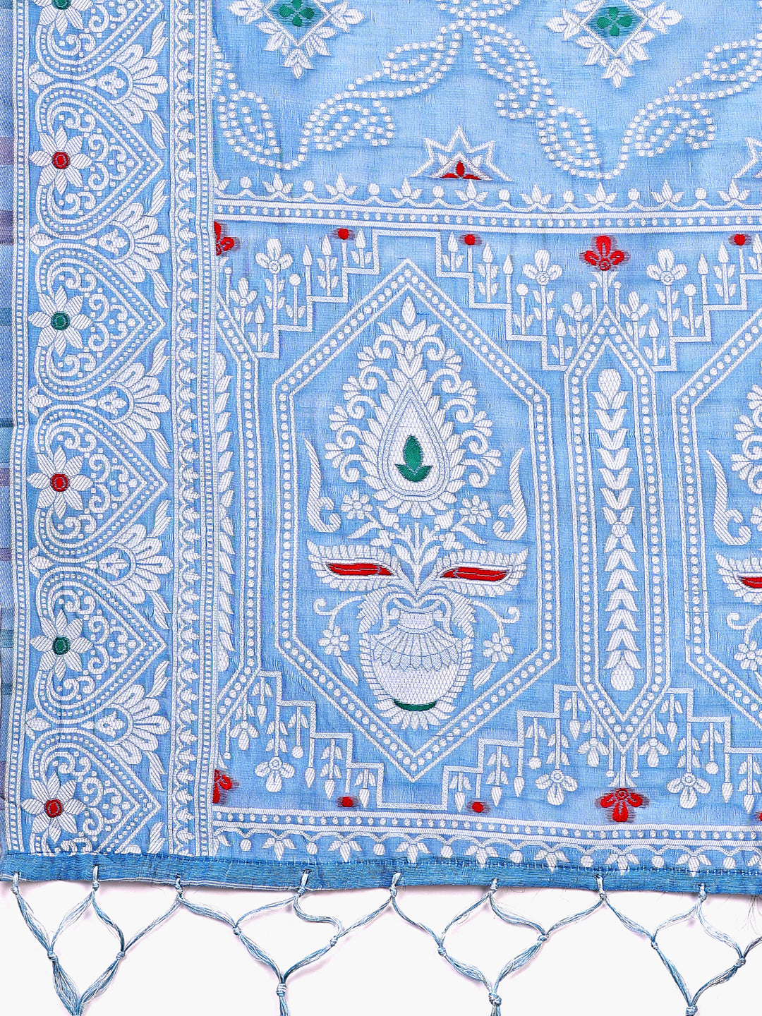Astita Sky Blue Bliss Linen Cotton Saree – Timeless Beauty in woven work Threads