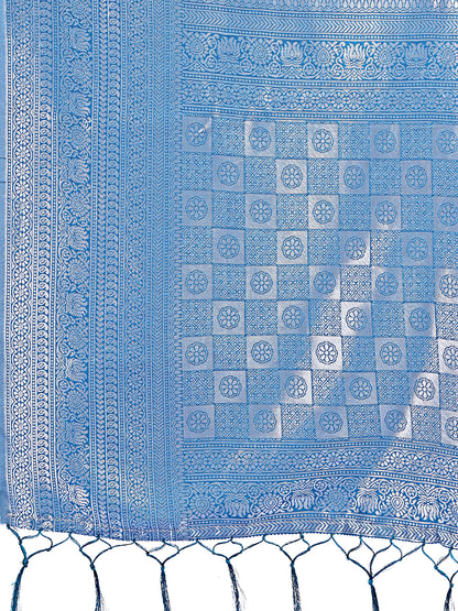 Astita Vibrant Peach & Teal Lichi Silk Saree with Rich Woven Border and Contrast Blouse – Festive & Wedding Wear