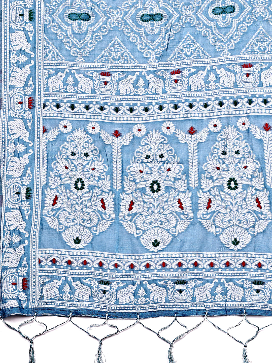 Graceful Sky Blue Printed Saree – A Symphony of Culture and Feminine Charm